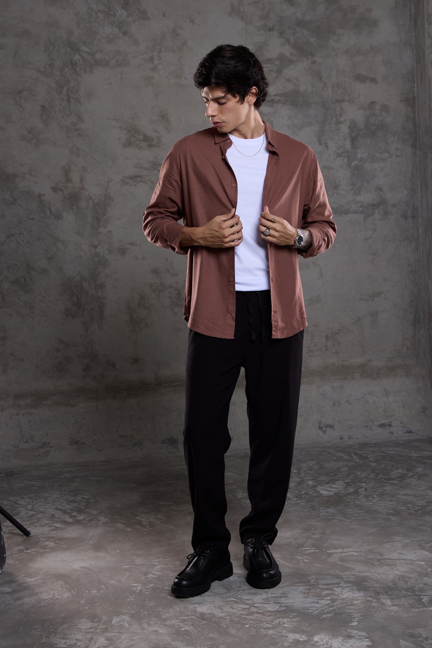 CAMISA FARINA MARRON