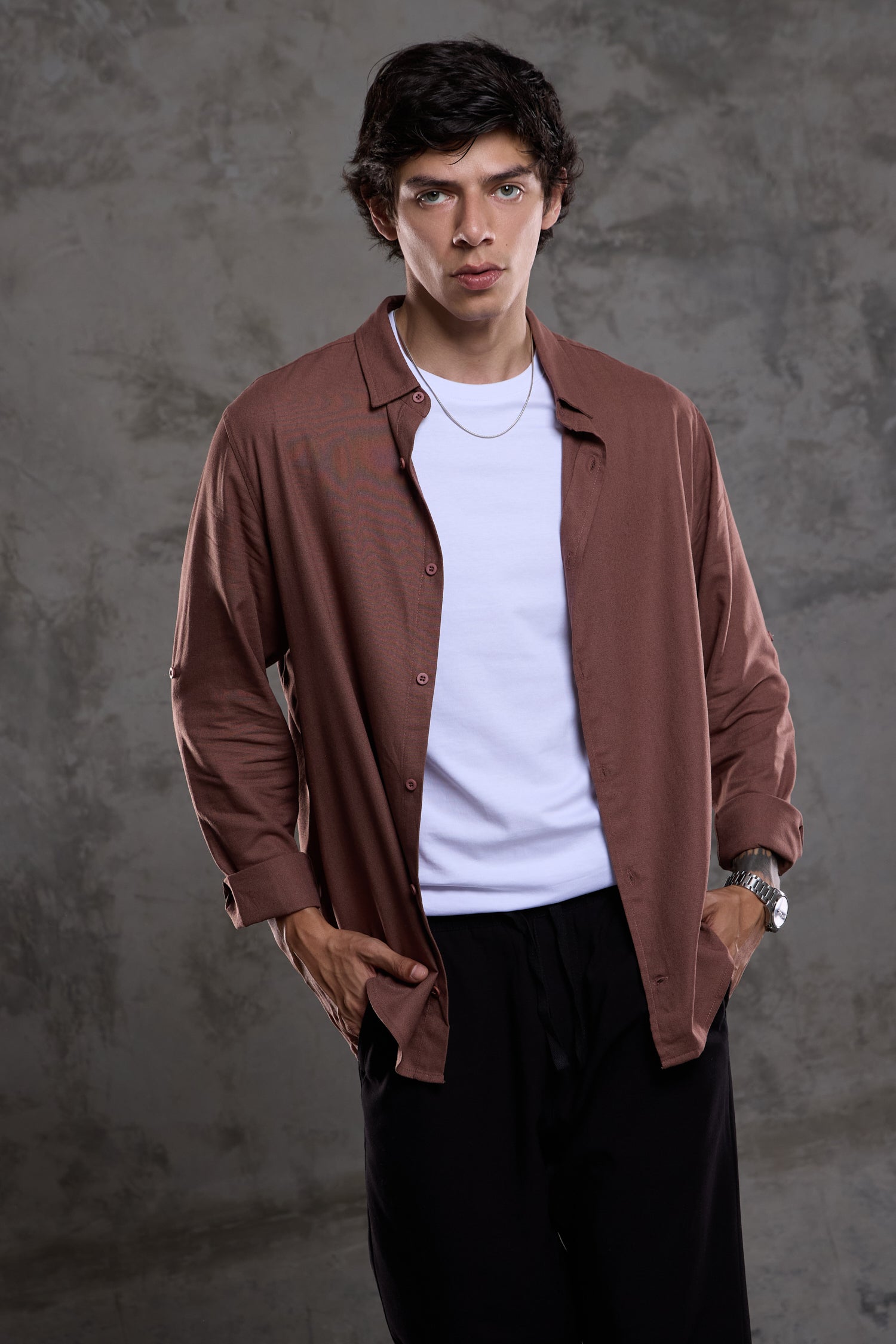 CAMISA FARINA MARRON