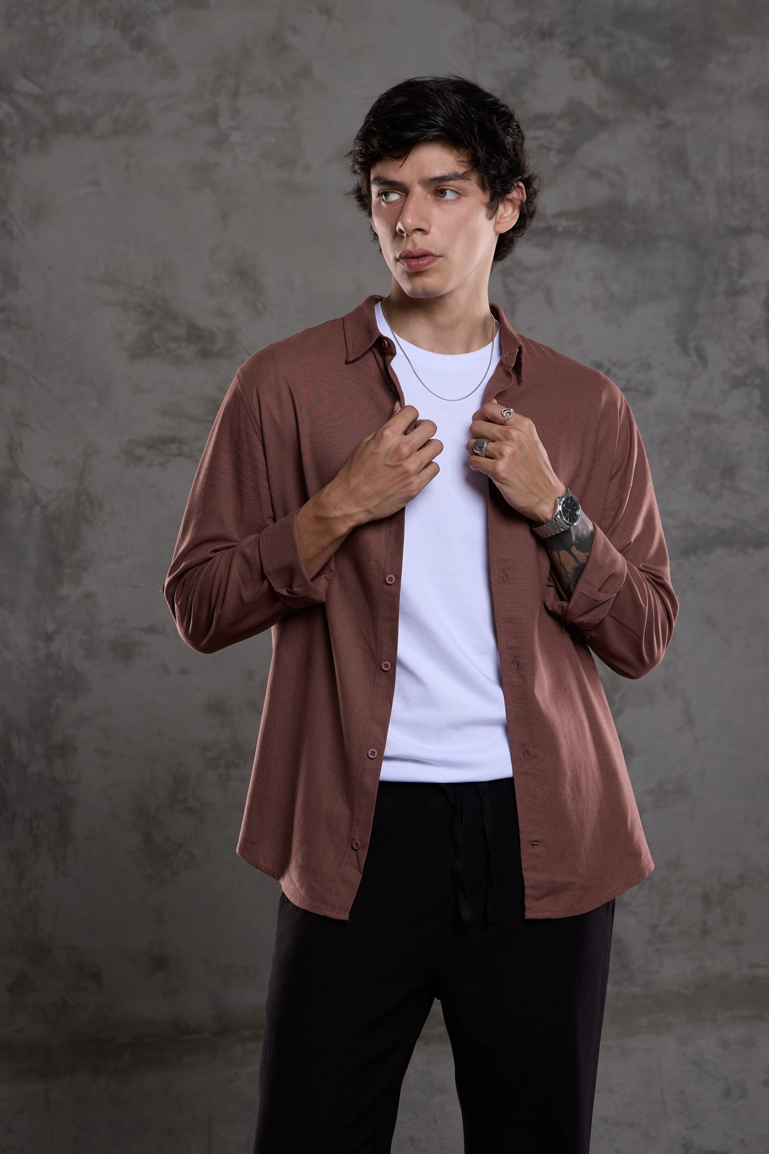 CAMISA FARINA MARRON