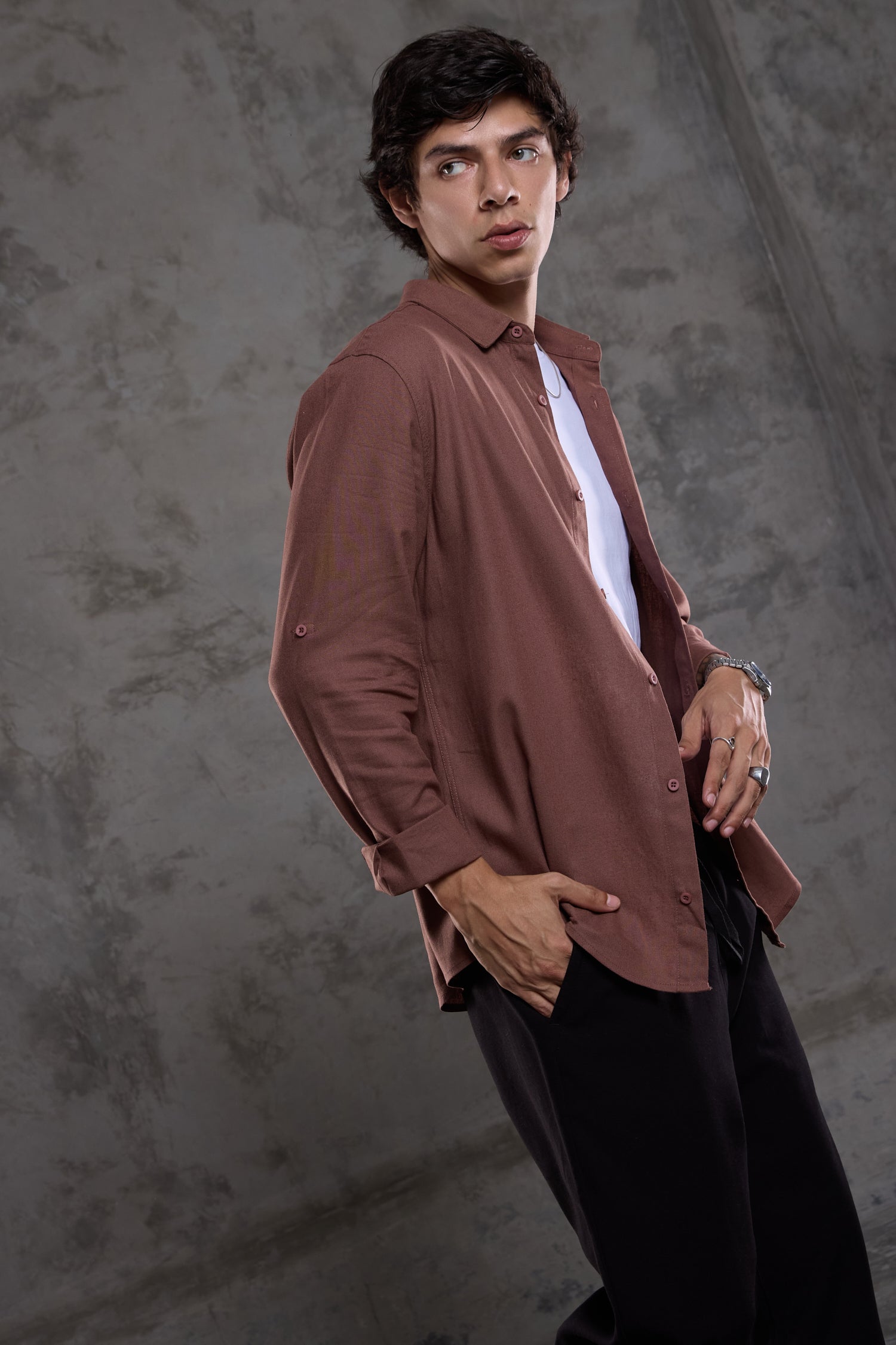 CAMISA FARINA MARRON