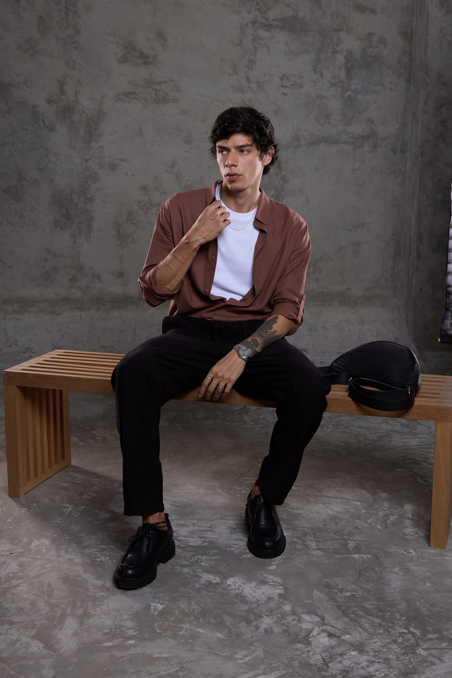 CAMISA FARINA MARRON