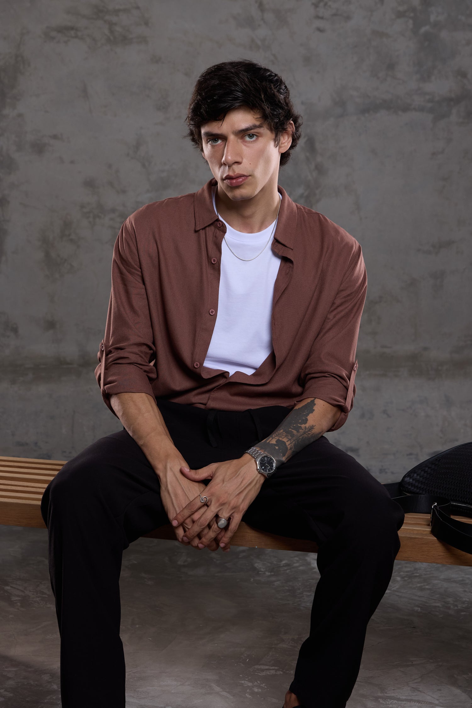 CAMISA FARINA MARRON