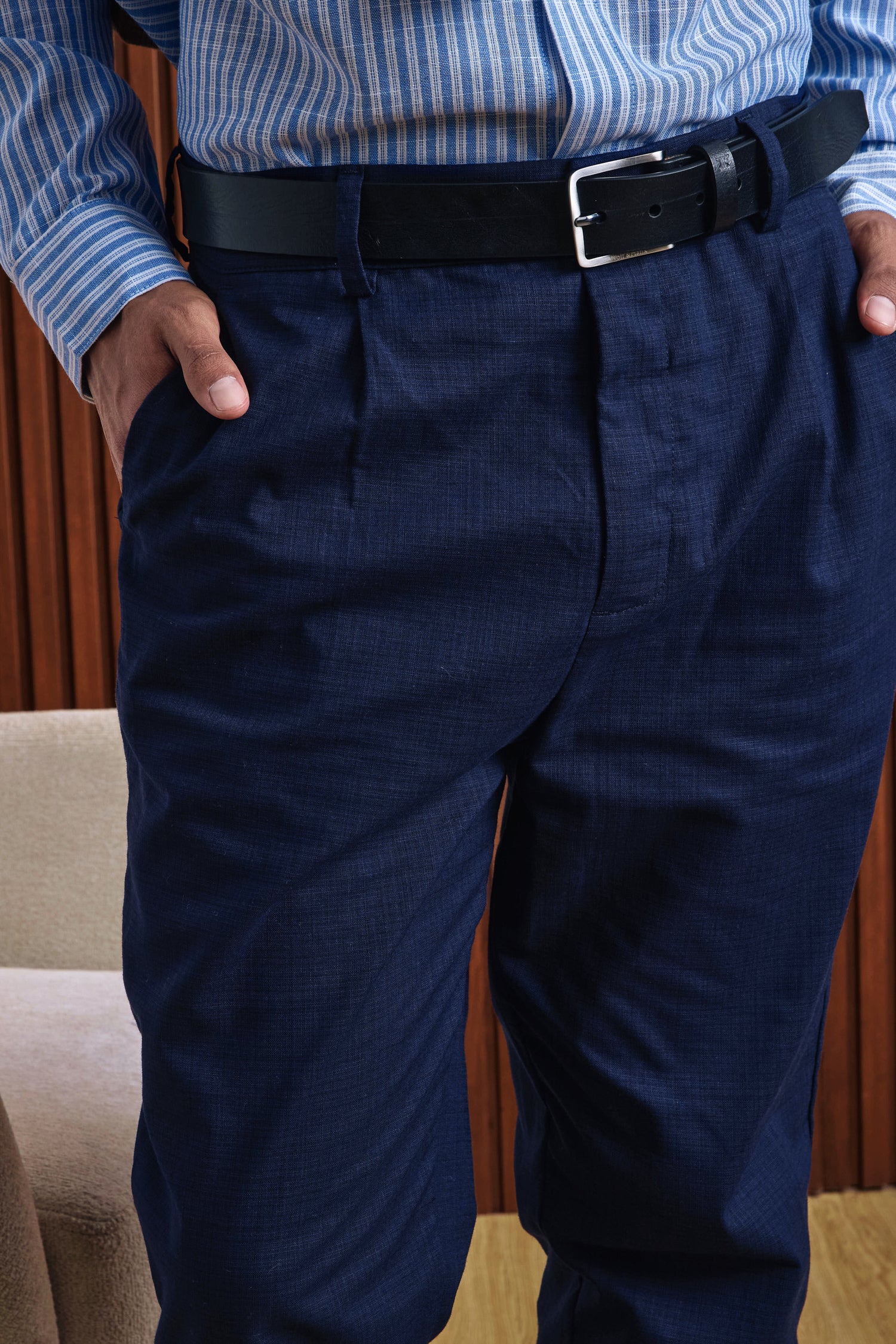 BOSS PANTALON RECTO AZUL