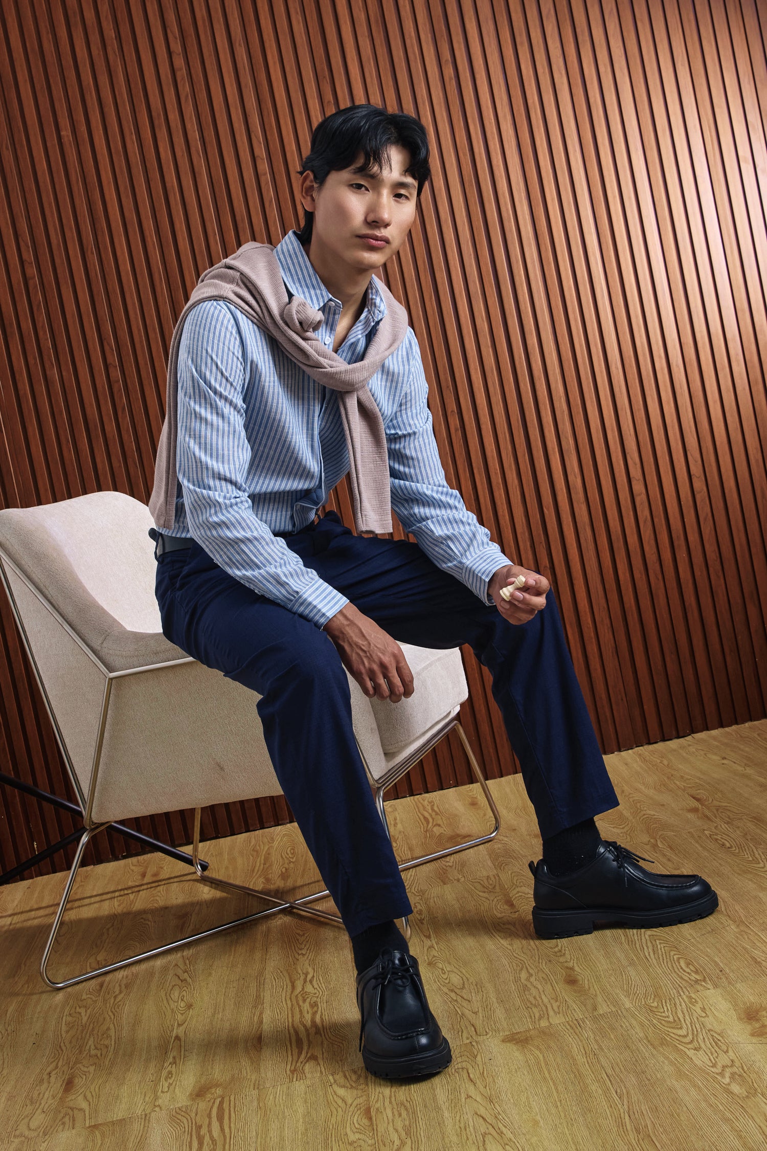 BOSS PANTALON RECTO AZUL